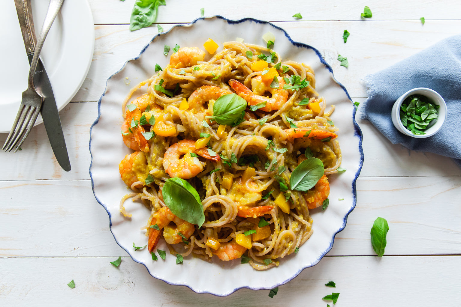 Cassava spaghetti and shrimpYellow pepper shrimp grain free pastacassava spaghetti shrimp and yellow pepper sauceYellow pepper shrimp and cassava spaghettiGrain Free Cassava Spaghetti with Yellow Pepper, Shrimp and Basilshrimp and cassava spaghetti