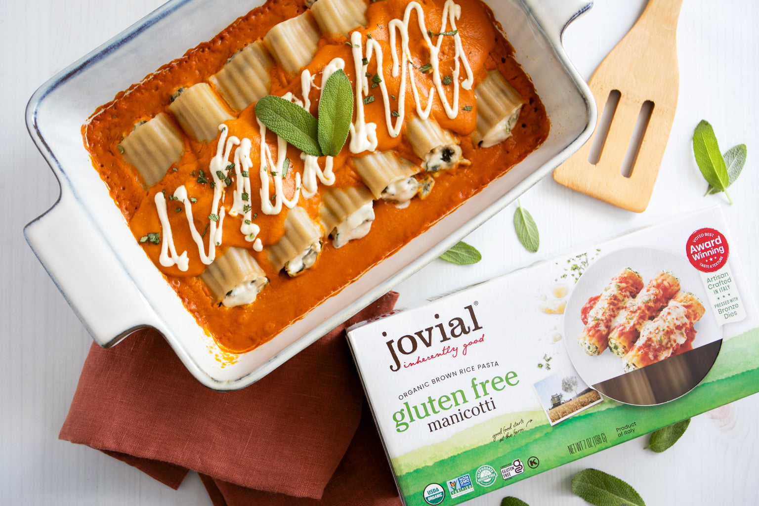 Jovial Pumpkin Sage Brown Rice Manicotti Pasta Dish