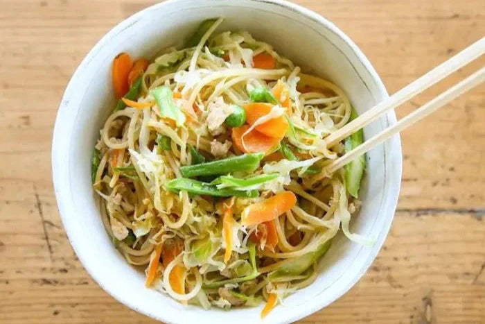 Teriyaki Brown Rice Pasta Stir Fry