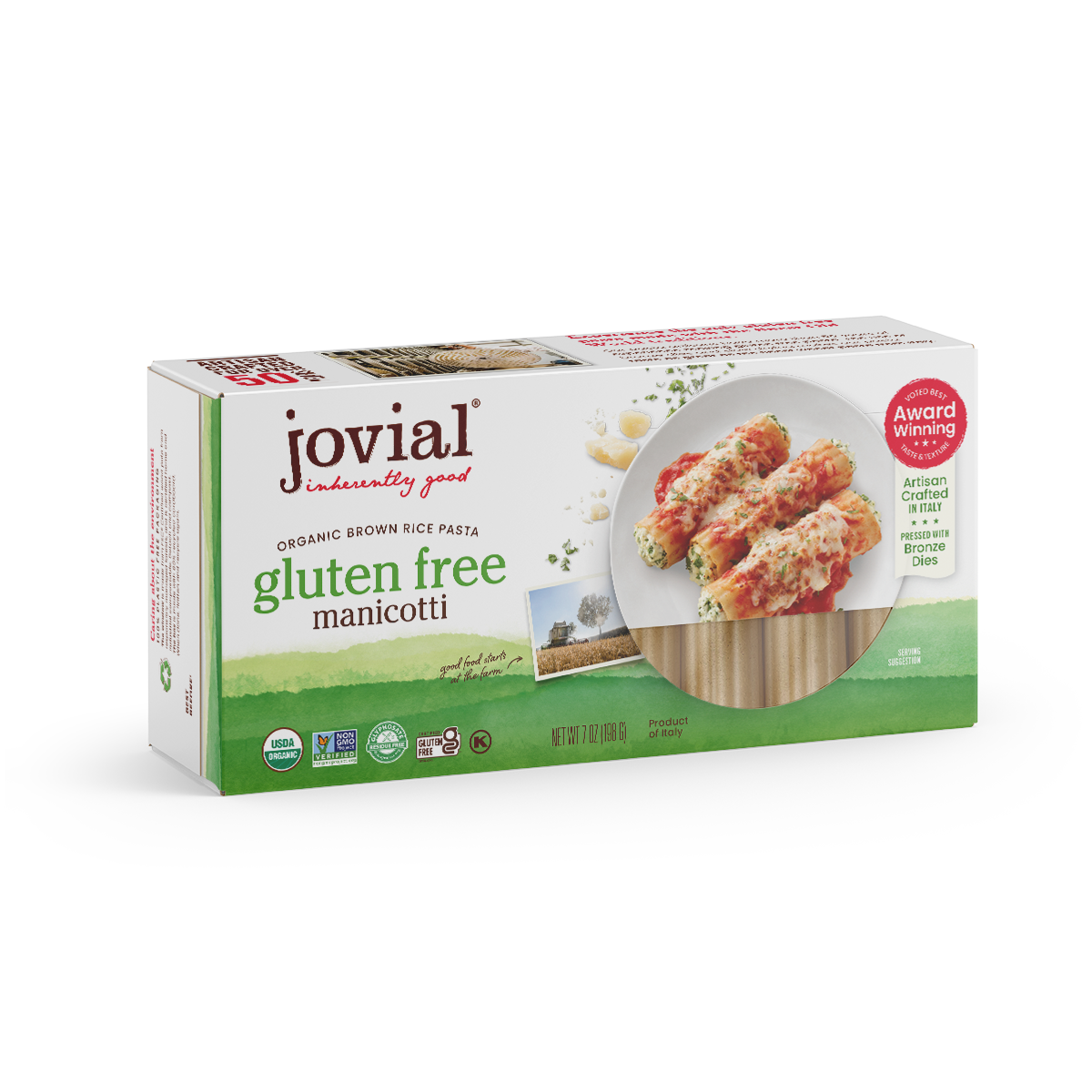 Organic Gluten Free Brown Rice Manicotti