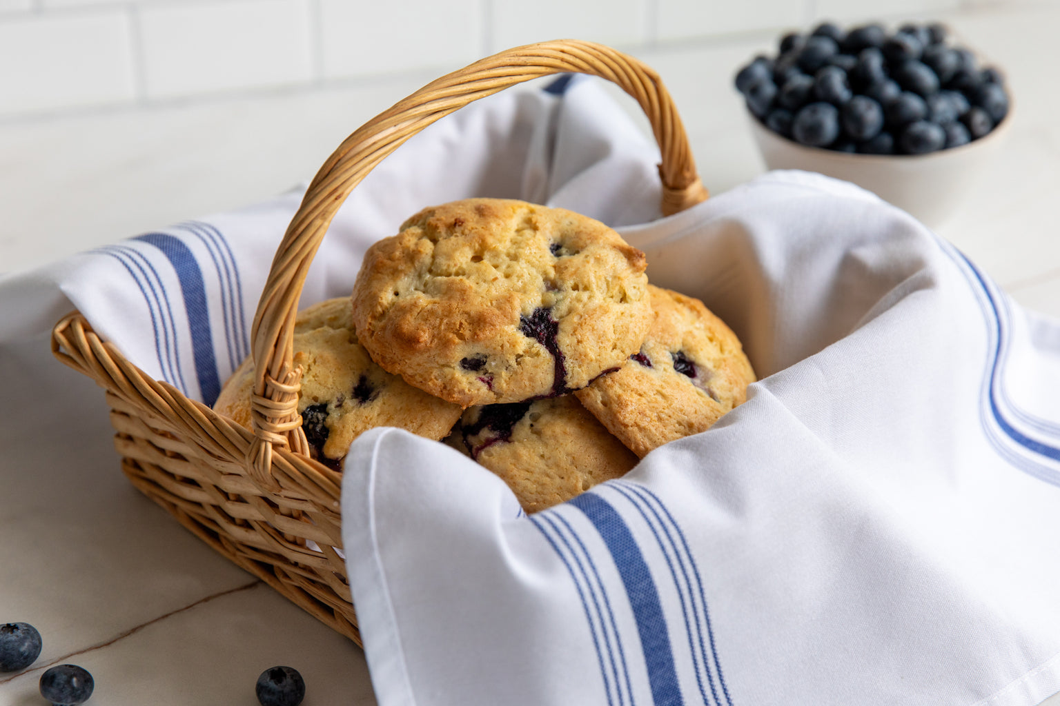 Einkorn Blueberry Cream Drop Scones