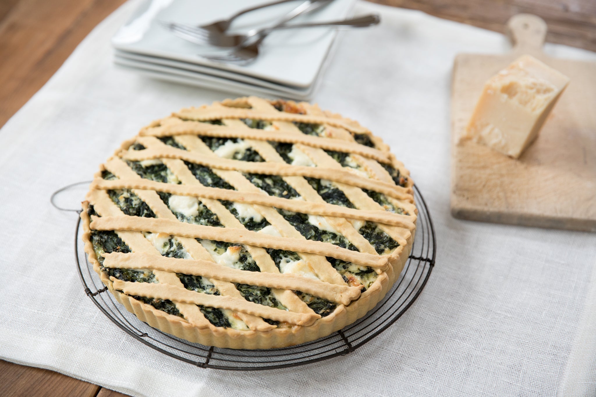 Einkorn Spinach & Ricotta Pie with Olive Oil