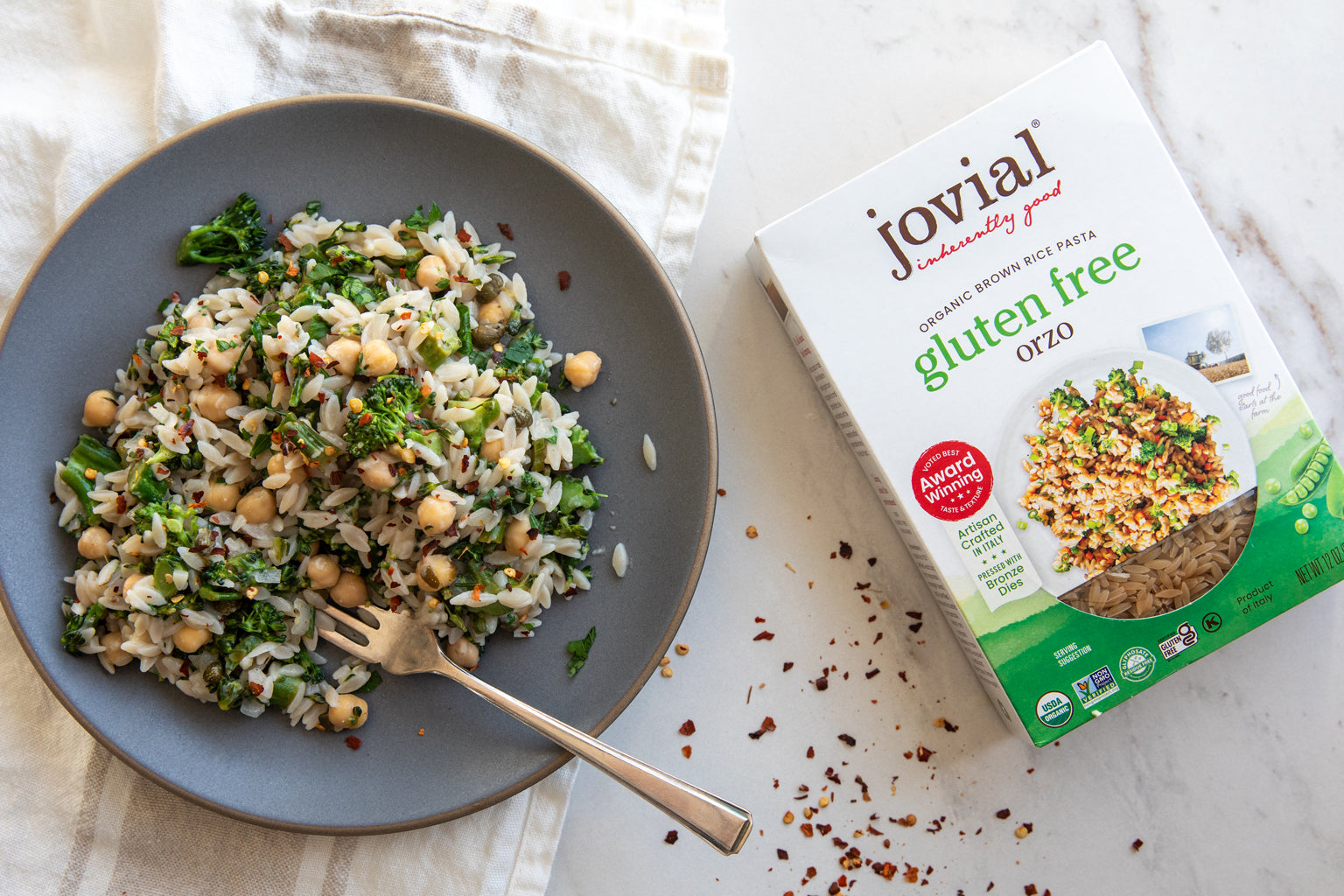 Broccolini Orzo with Chickpeas