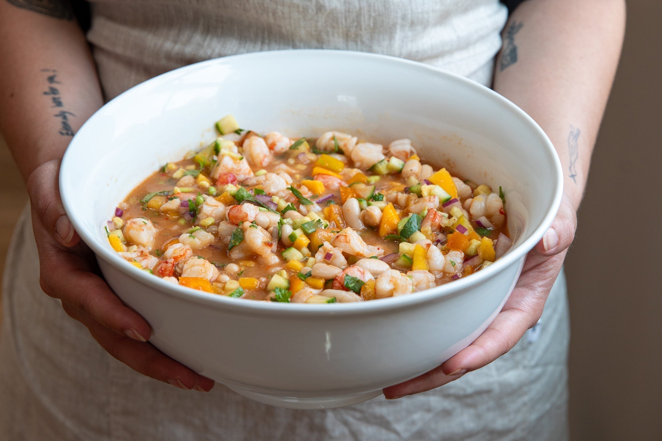 Spicy Shrimp & Cannellini Bean Ceviche