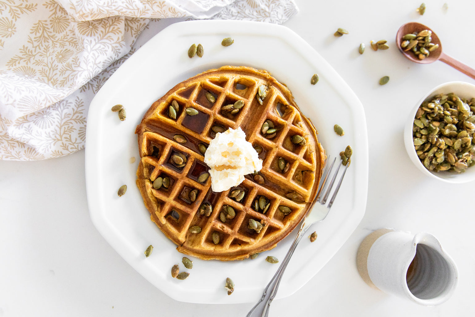 Pumpkin Einkorn Waffles