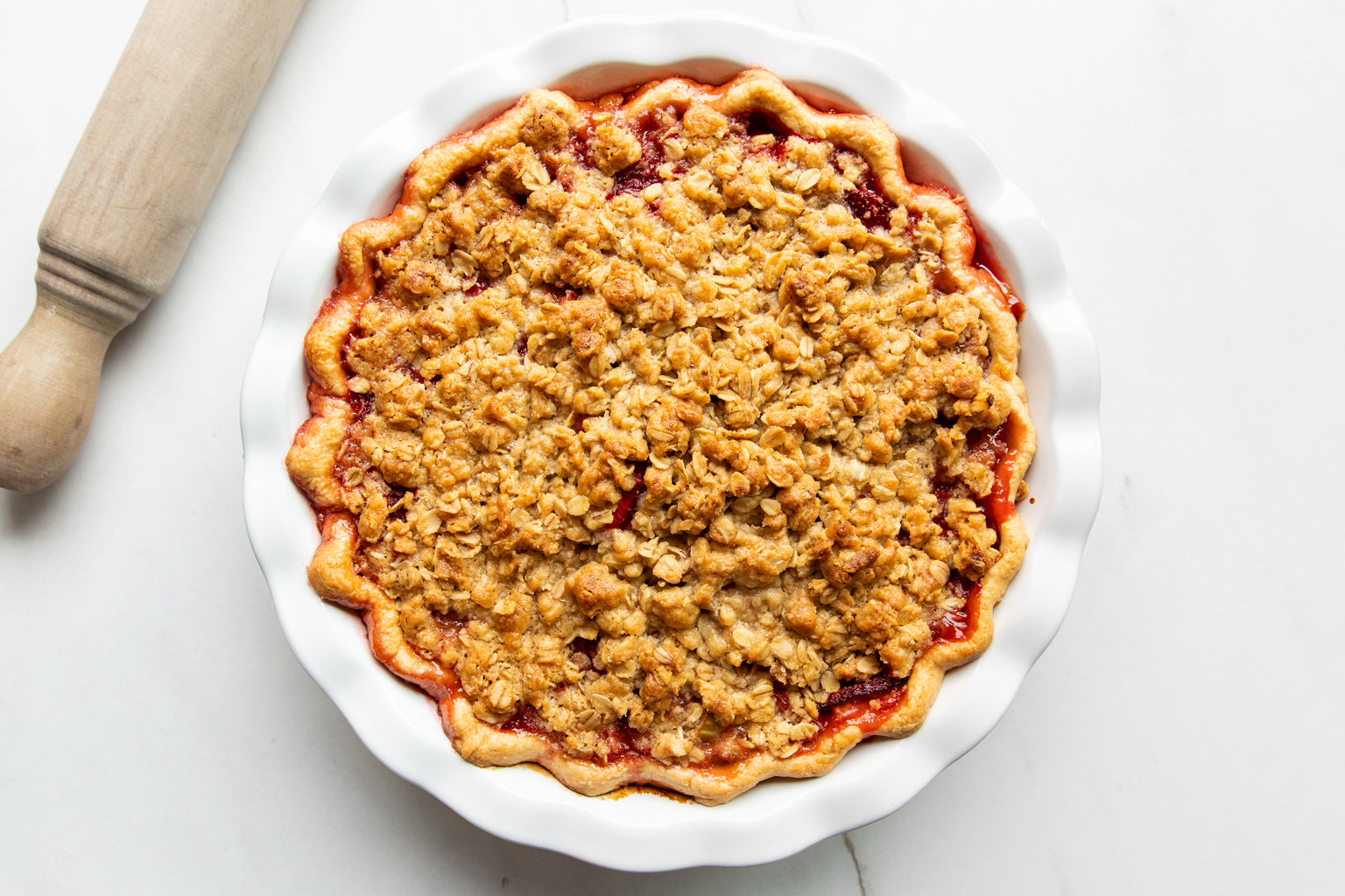 Strawberry Rhubarb Pie with Einkorn Crust