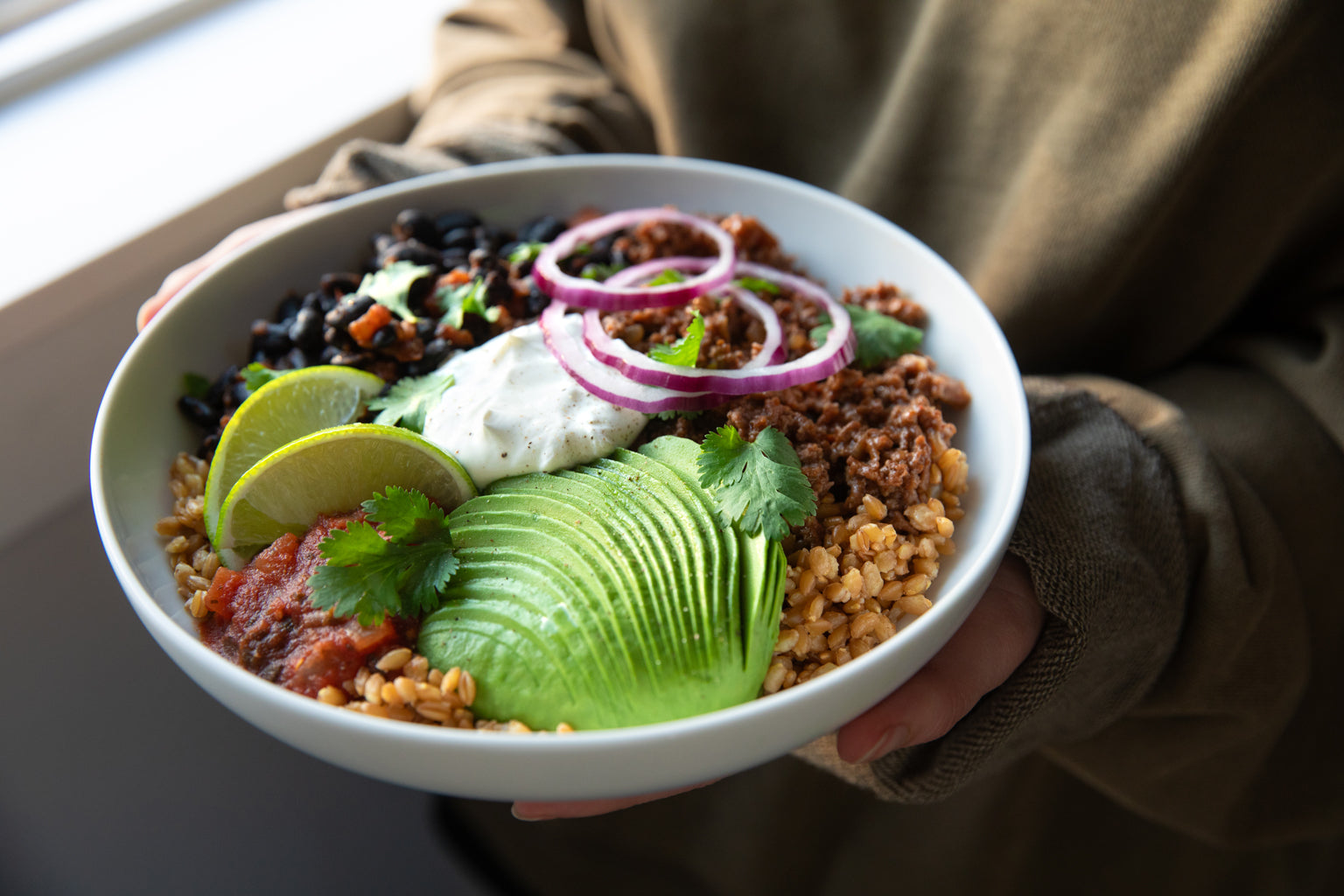 Einkorn Wheat Berry Taco Bowl