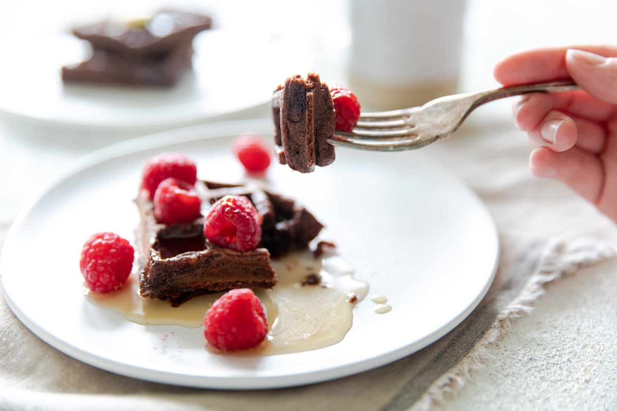 Dark Chocolate Einkorn Waffles