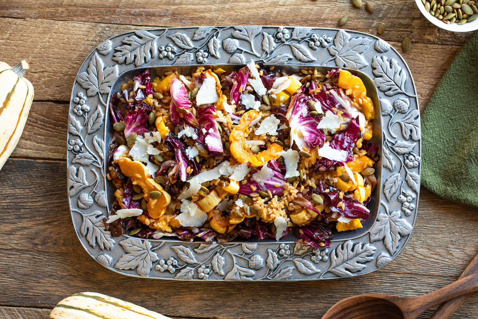 Fall Wheat Berry Salad with Delicata Squash and Raddichio