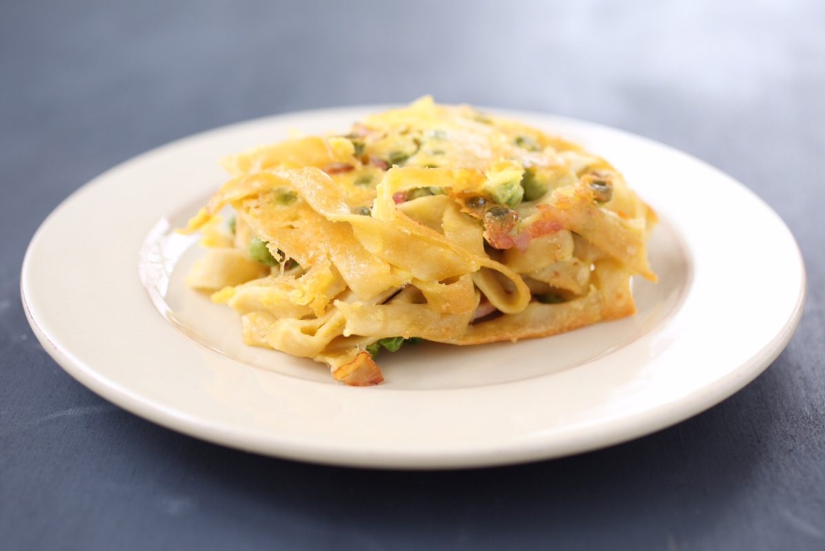Tagliatelle Carbonara Gluten Free Pasta Bake