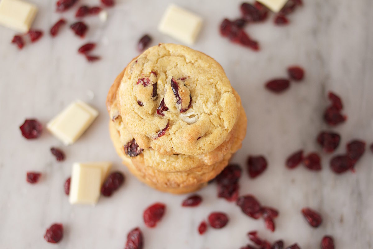 Sour Cherry and White Chocolate Chunk Einkorn CookiesSour Cherry and White Chocolate Chunk Einkorn Cookies
