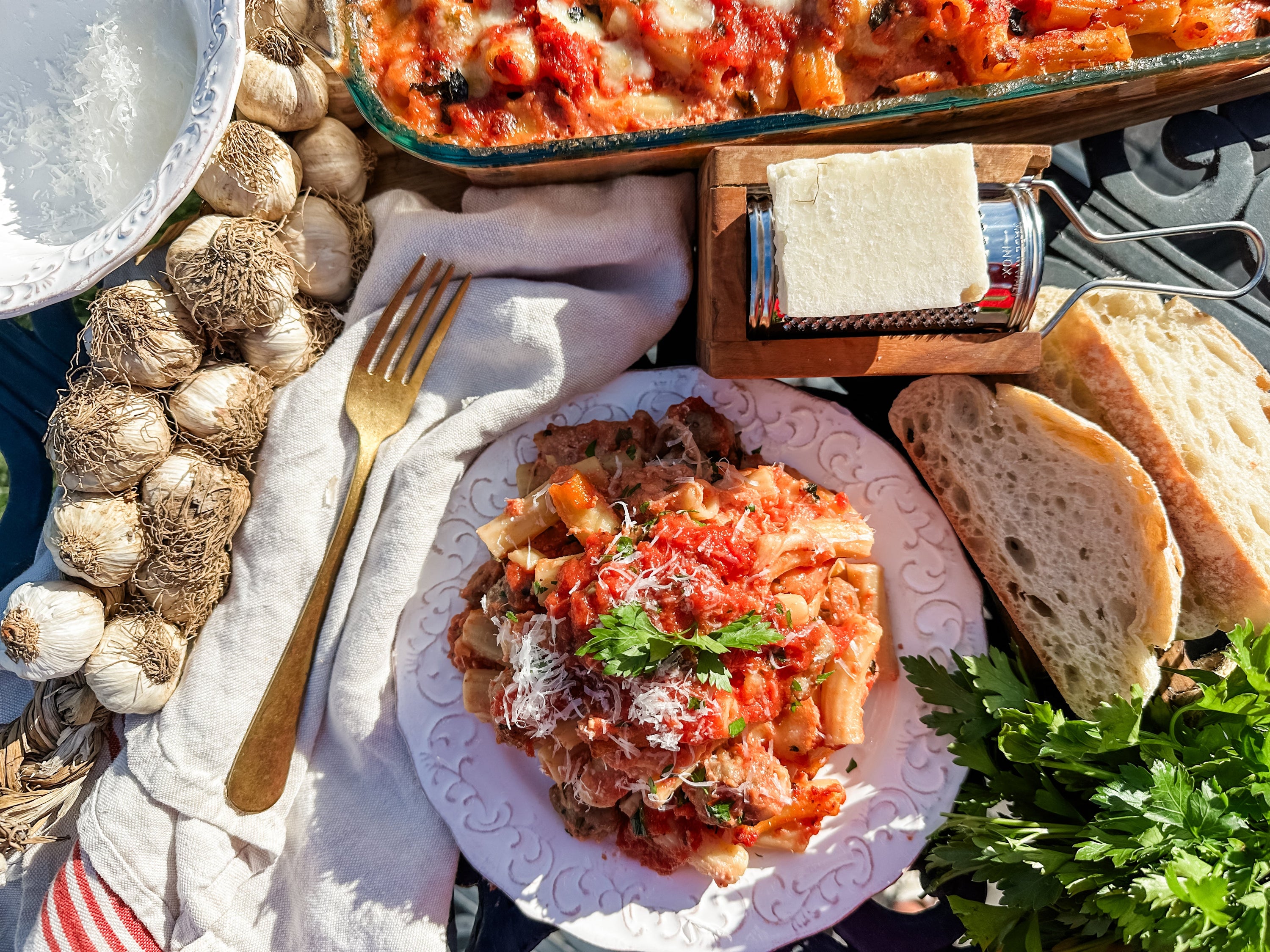 Baked Rigatoni with Mini Sausage Meatballs