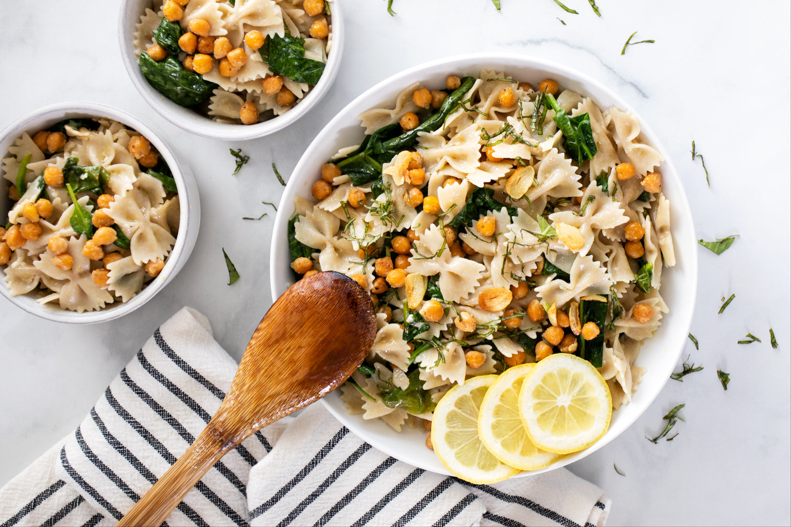 Lemon Spinach Farfalle