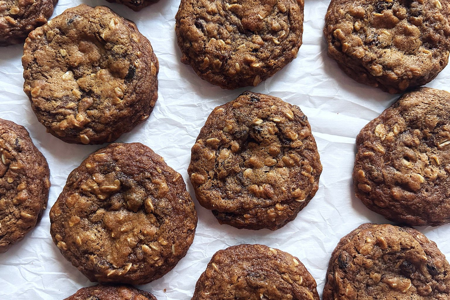Sourdough Einkorn Oatmeal Raisin Cookies