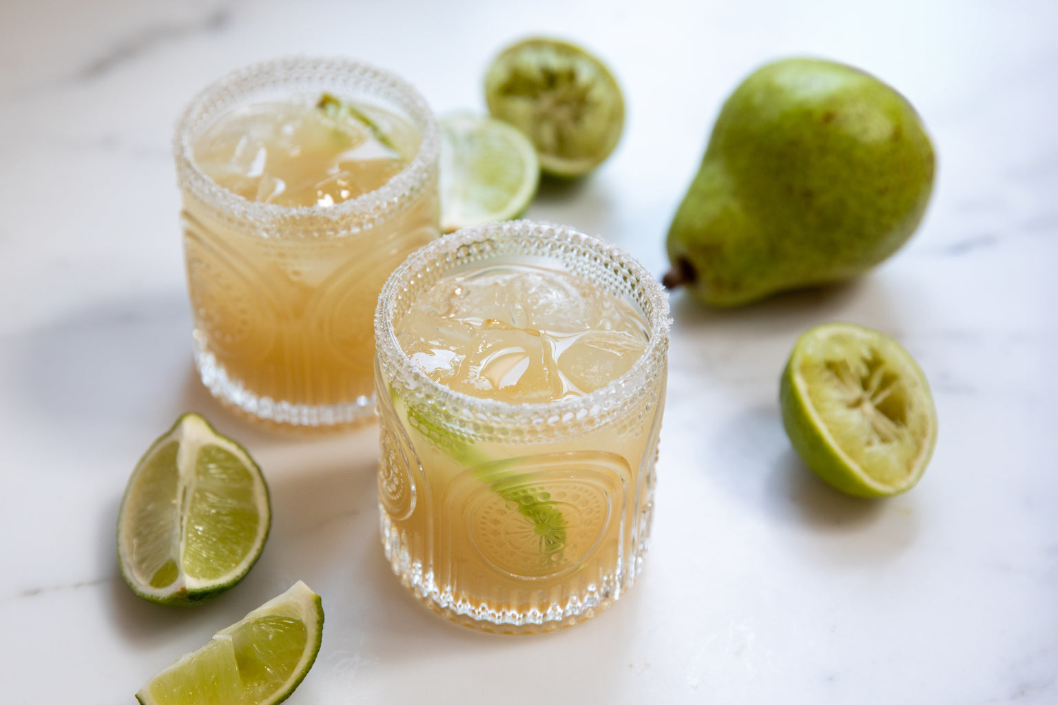 Pear Nectar Margarita (or Mocktail)