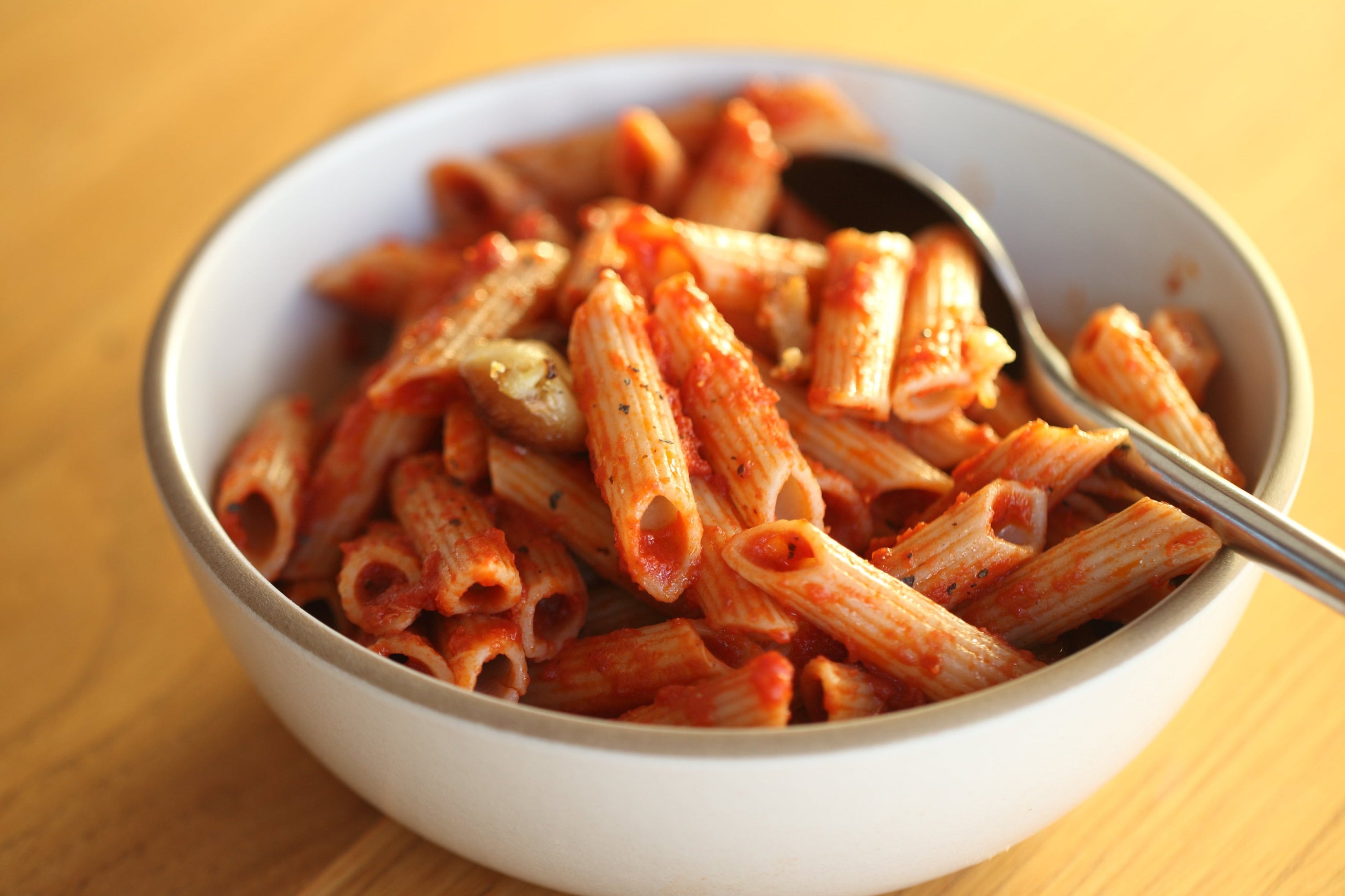 Penne with Roasted Garlic and Tomato Sauce