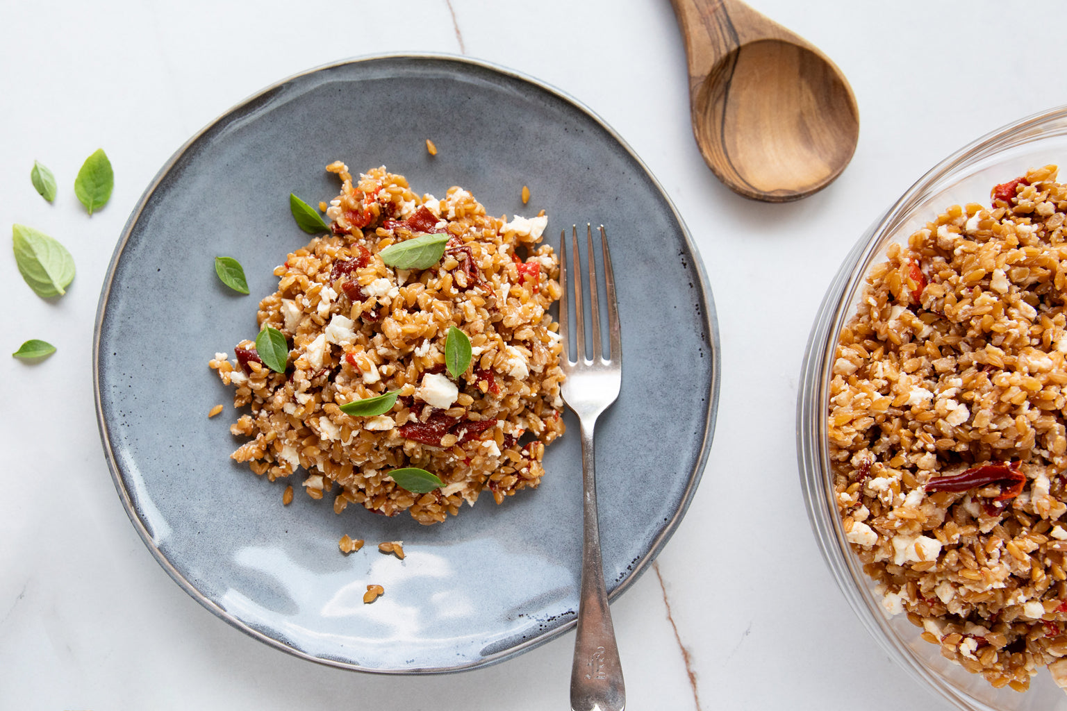 Roasted Red Pepper Wheat Berry Salad