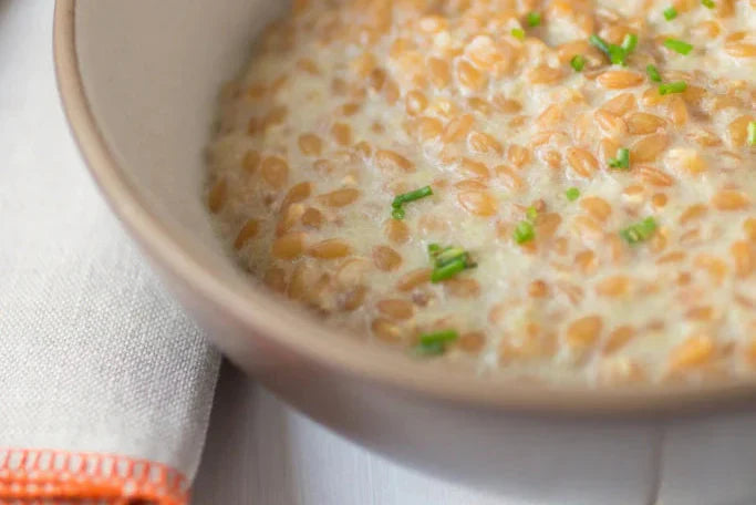 Cream of Celery Einkorn Risotto