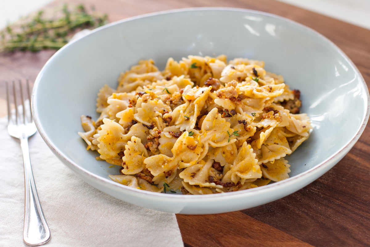 Gluten Free Farfalle with Butternut Squash and Sausagegluten-free-butternut-squash-farfalle