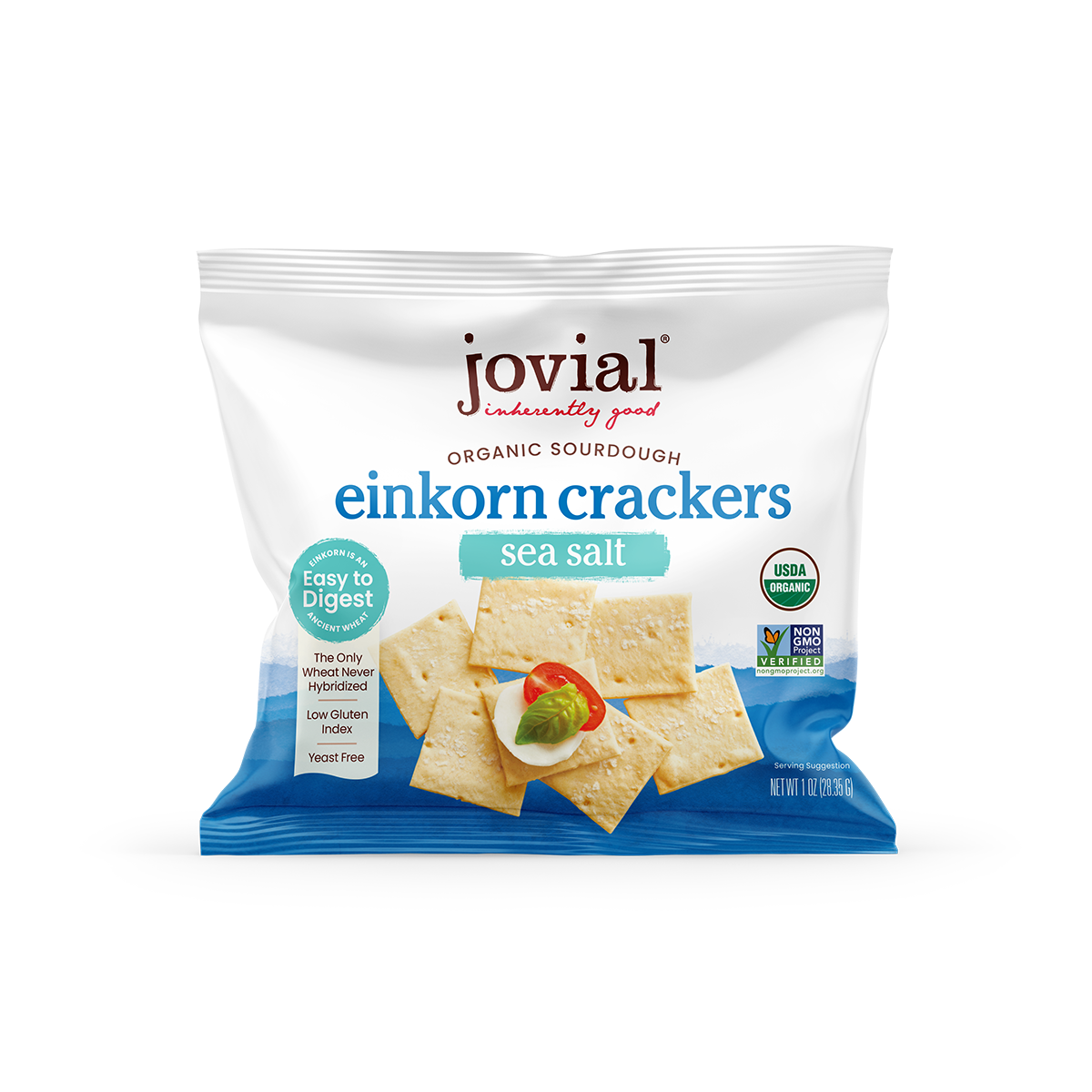 Organic Einkorn Sourdough Sea Salt Crackers - Snack Pack