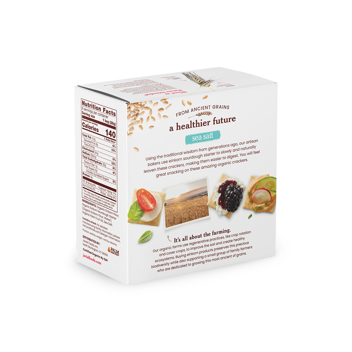 Organic Einkorn Sourdough Sea Salt Crackers - Snack Pack