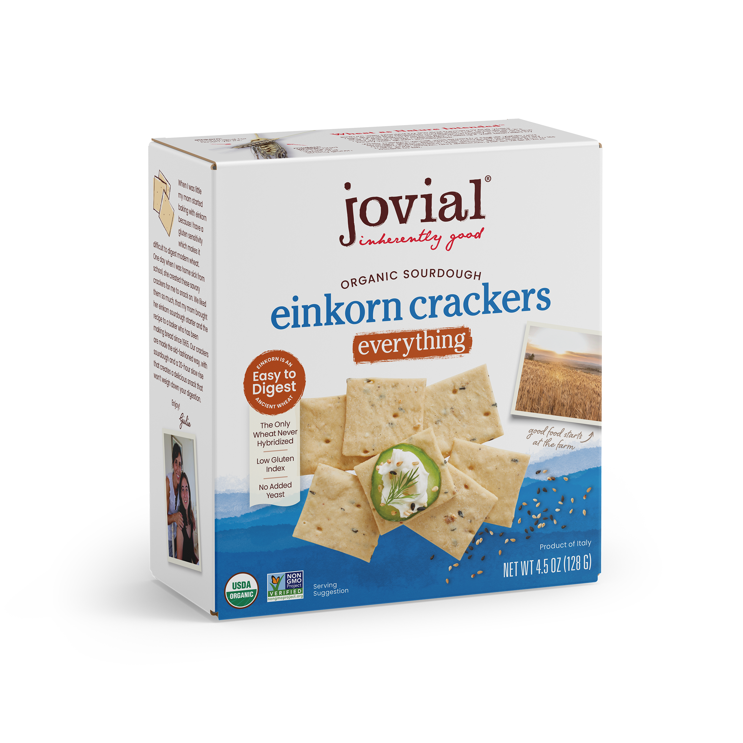 Organic Einkorn Sourdough Everything Crackers