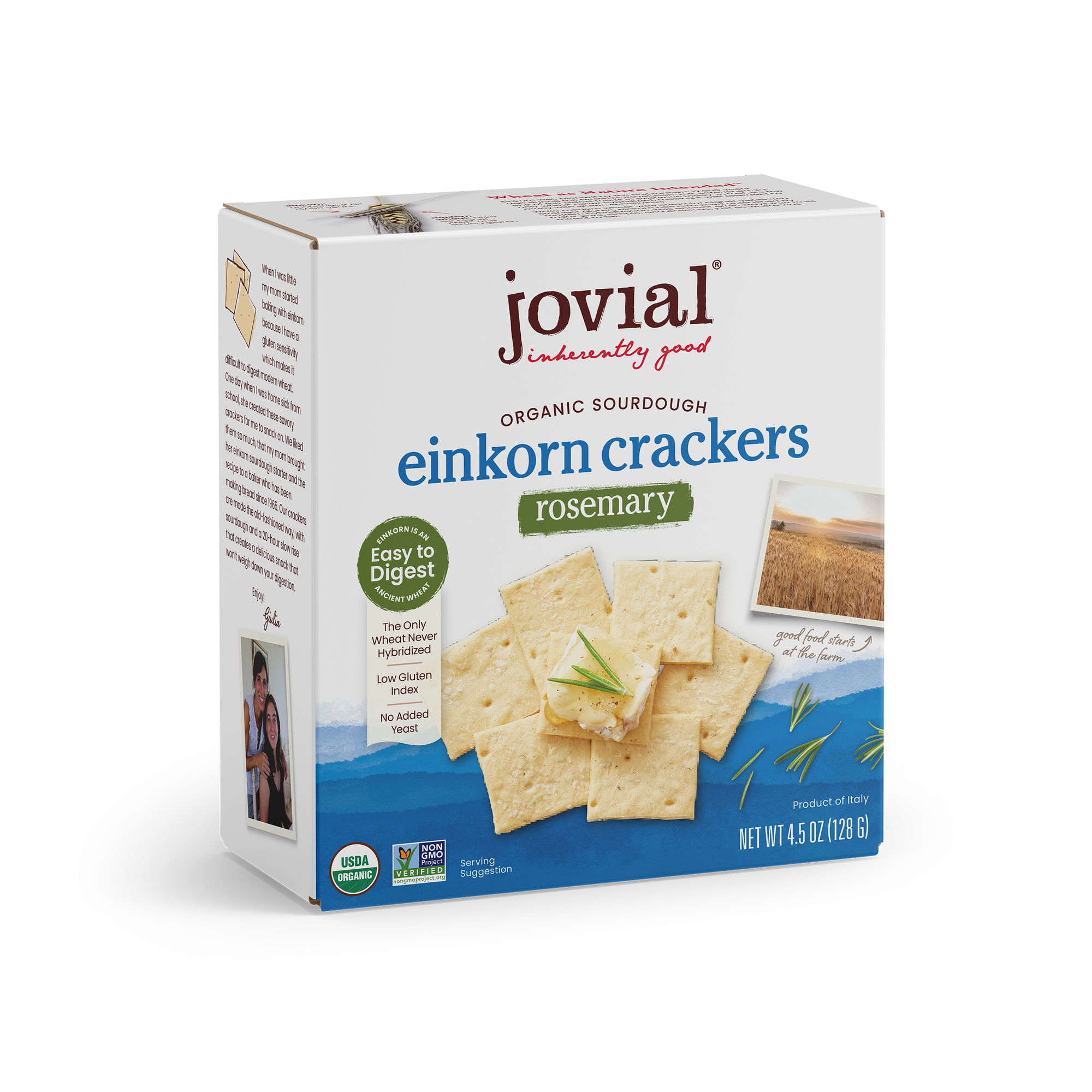 Organic Einkorn Sourdough Rosemary Crackers