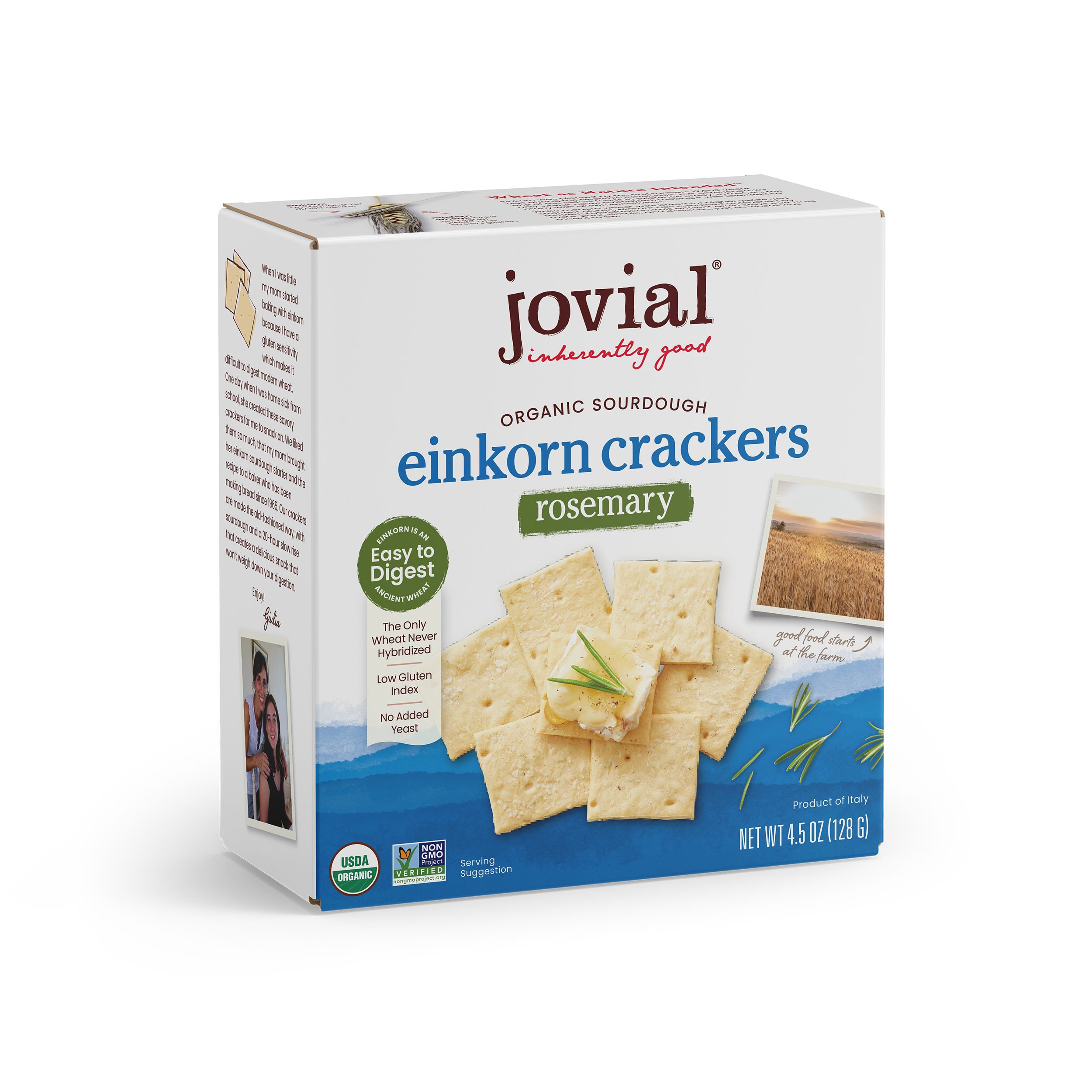 Organic Einkorn Sourdough Rosemary Crackers