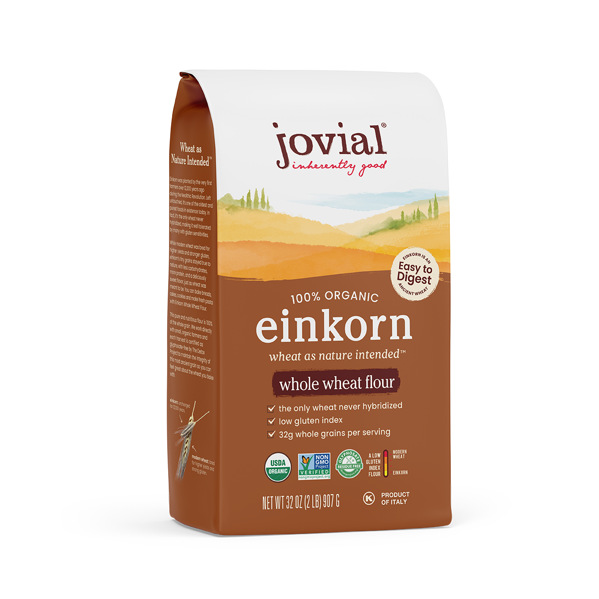 Organic Einkorn Whole Wheat Flour 2 lb.