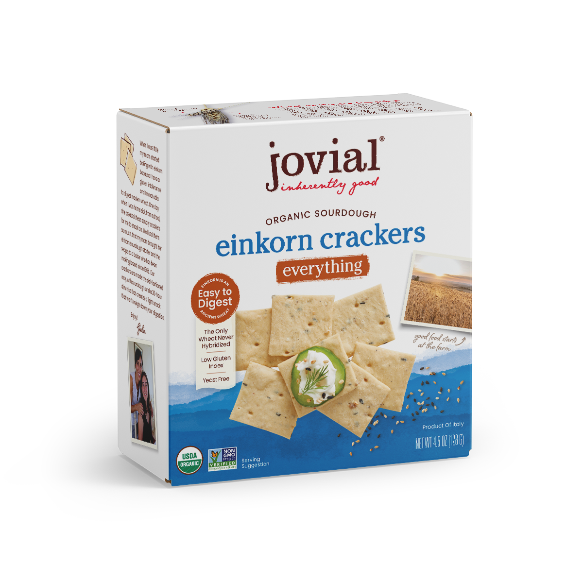 Organic Einkorn Sourdough Everything Crackers