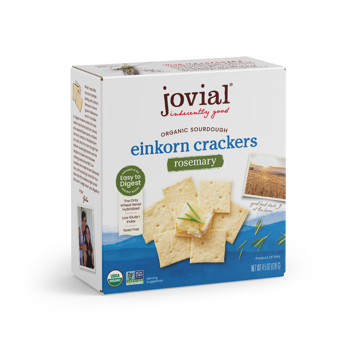 Organic Einkorn Sourdough Rosemary Crackers