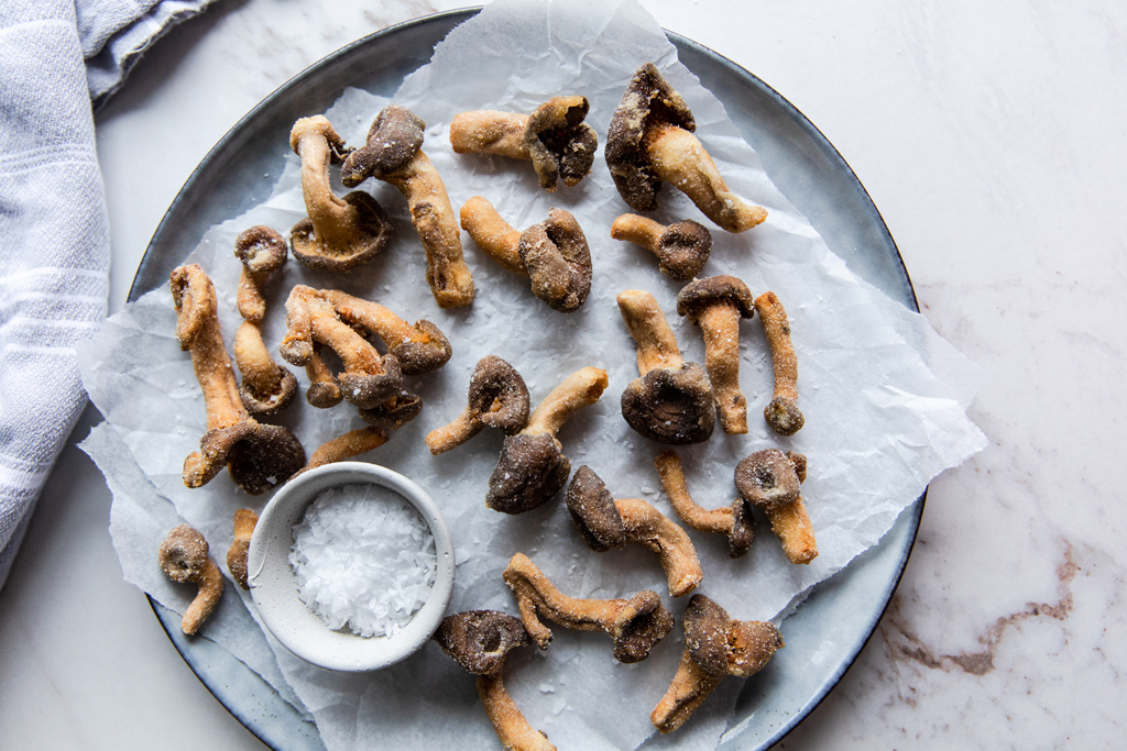 Fried Mushrooms with einkorn flour